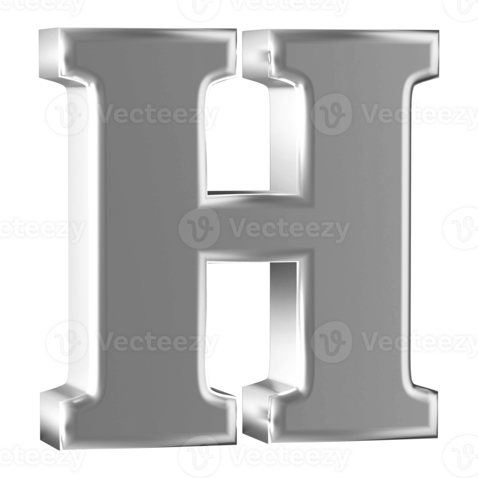 3D Font Letter H uppercase png