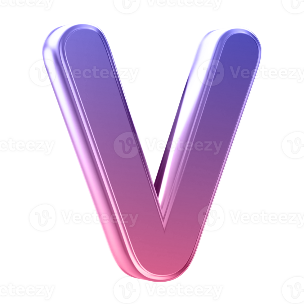 3D Font Letter V uppercase png