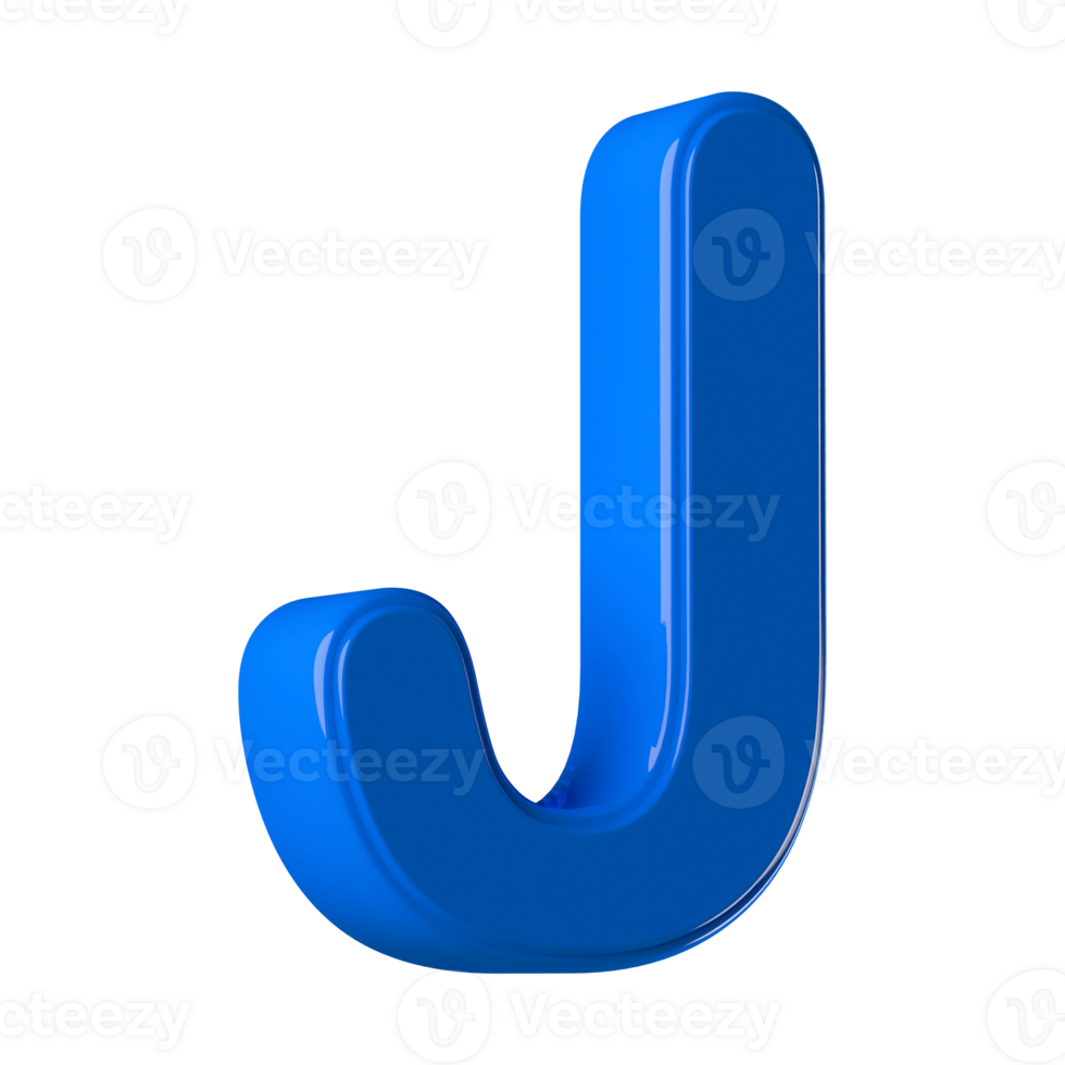 3D Font Letter J uppercase png