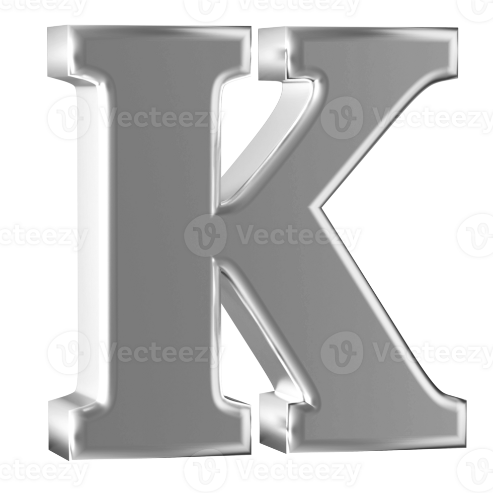 3D Font Letter K uppercase png