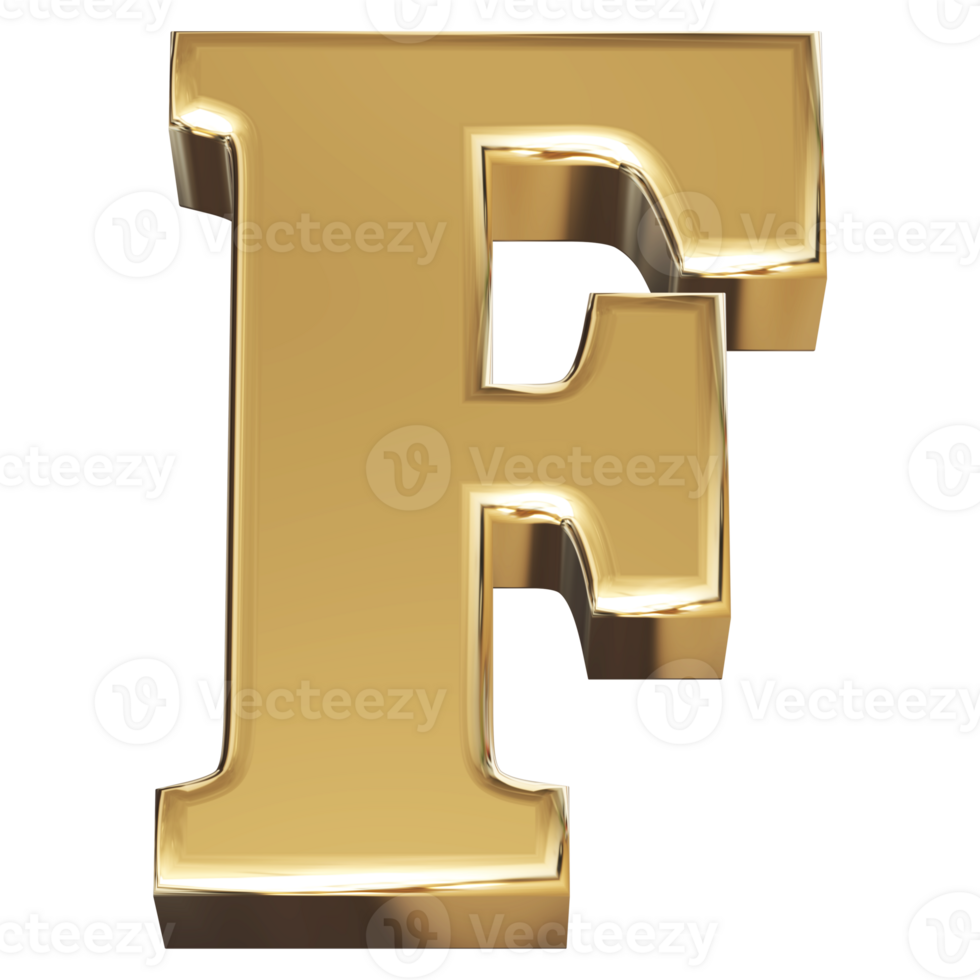 3D Font Letter F uppercase png