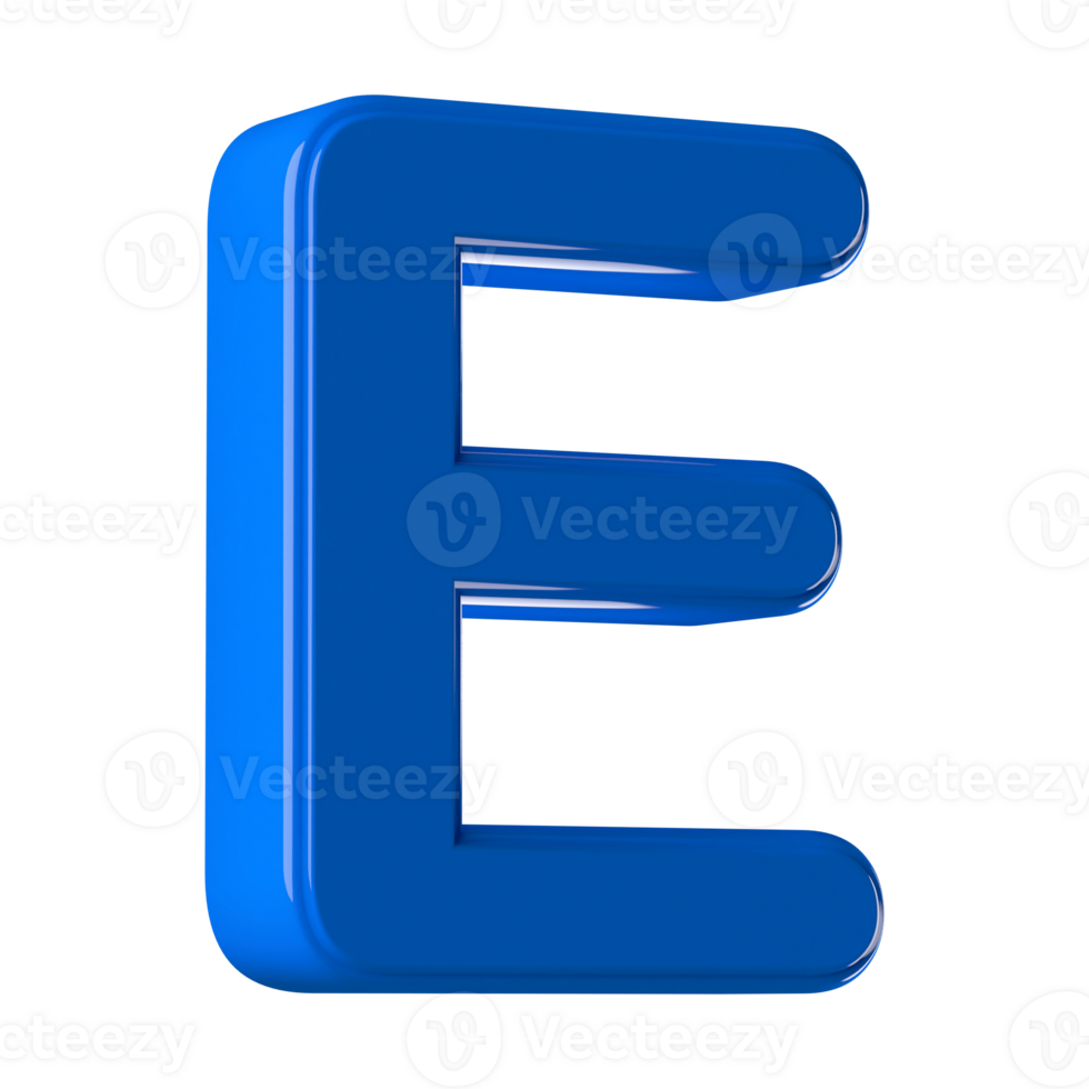 3D Font Letter E uppercase png