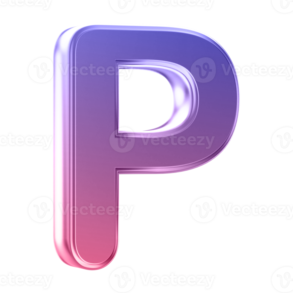 3D Font Letter P uppercase png