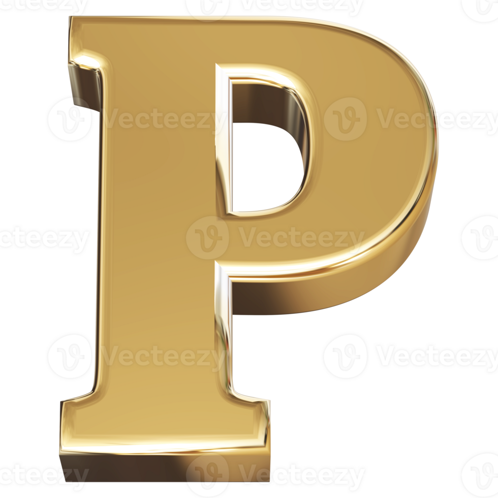 3D Font Letter P uppercase png