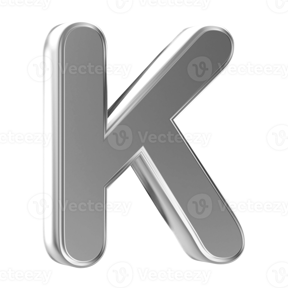 3D Font Letter K uppercase png