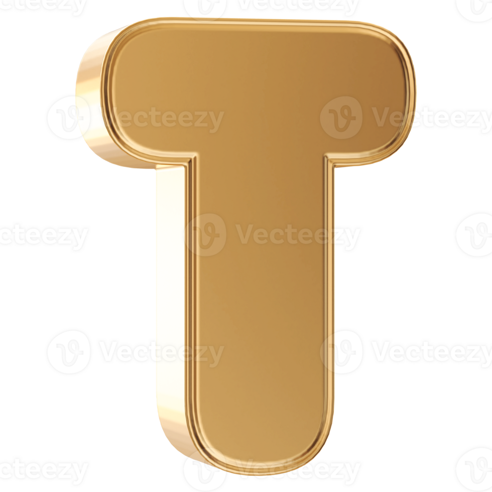 3D Font Letter T uppercase png