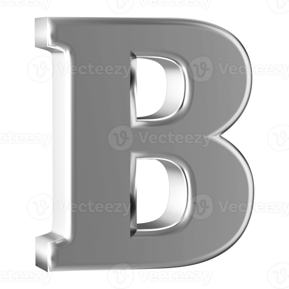 3D Font Letter B uppercase png