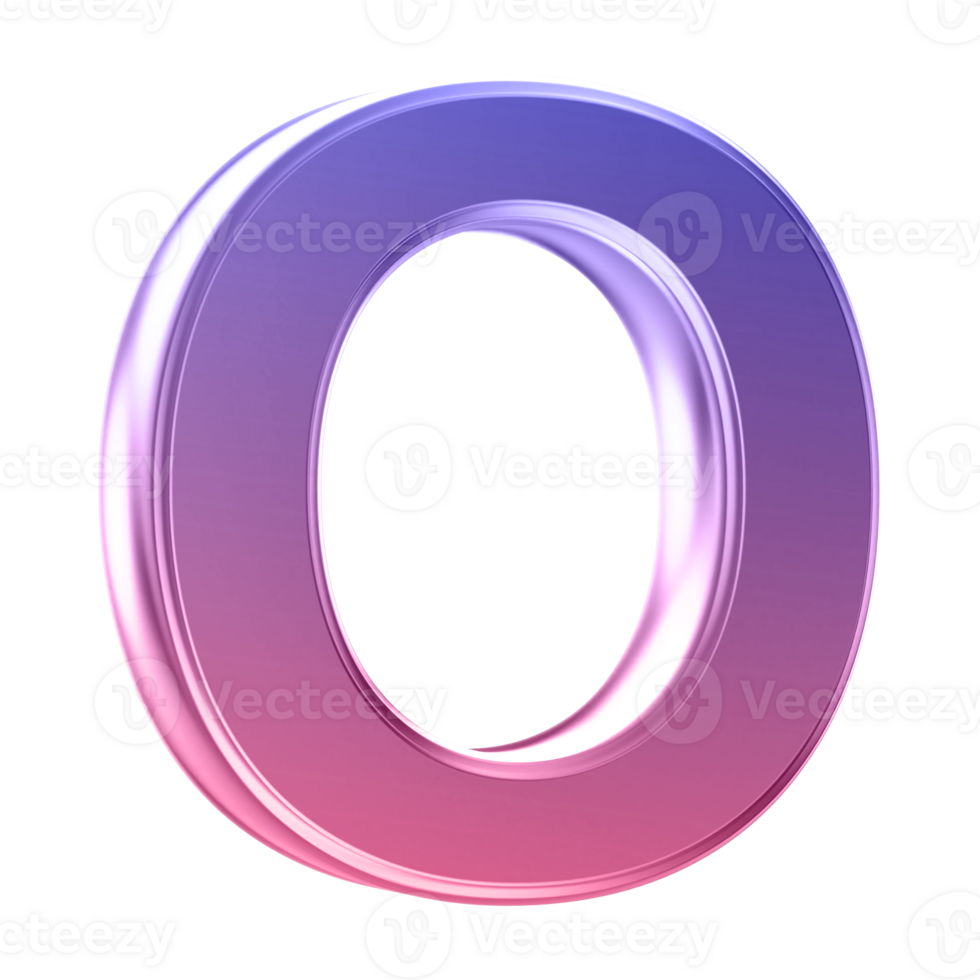 3D Font Letter O uppercase png