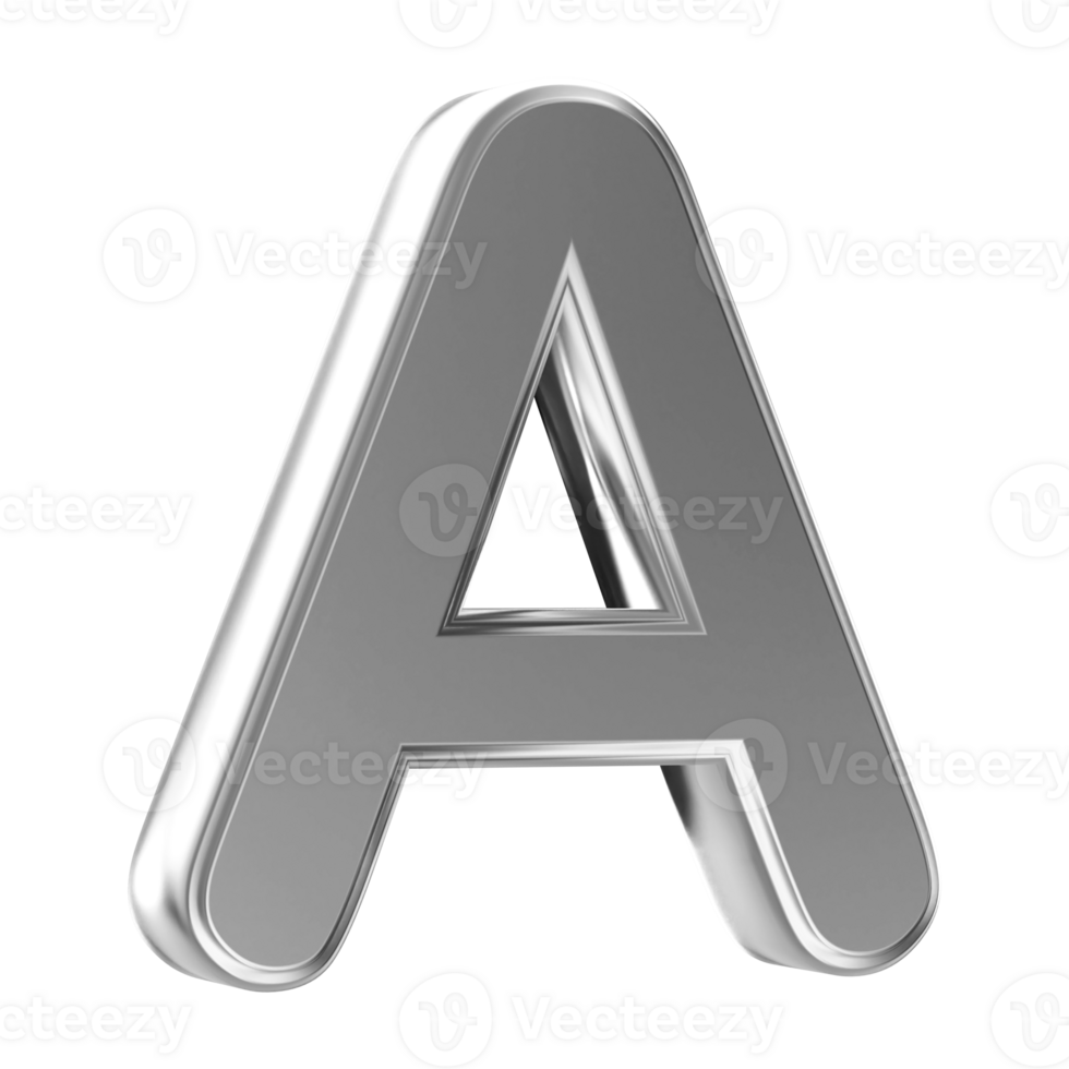 3D Font Letter A uppercase png