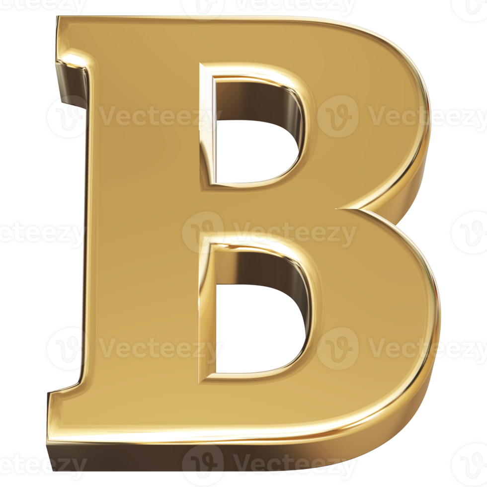 3D Font Letter B uppercase png