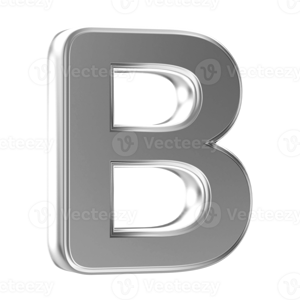 3D Font Letter B uppercase png