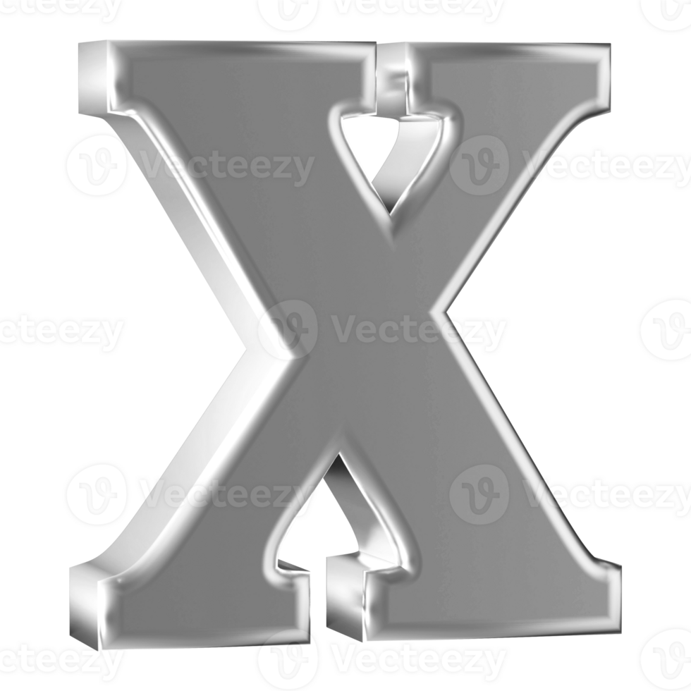 3D Font Letter X uppercase png