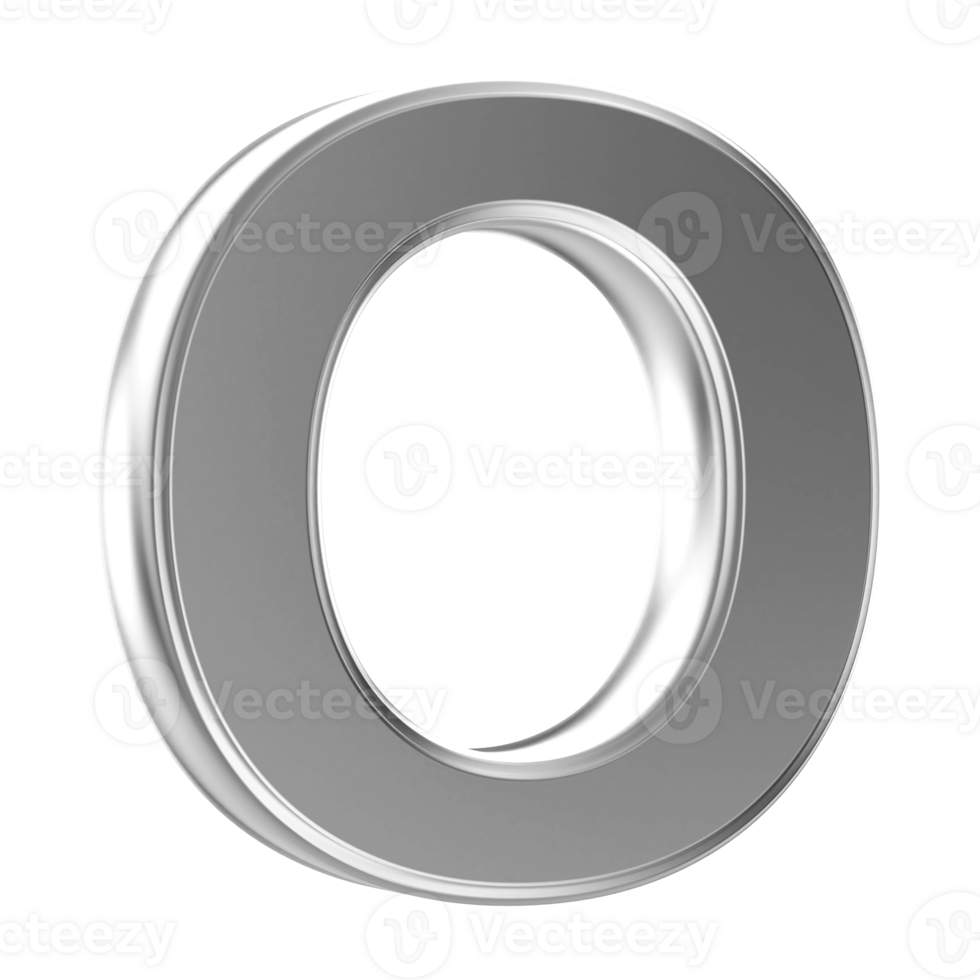 3D Font Letter O uppercase png