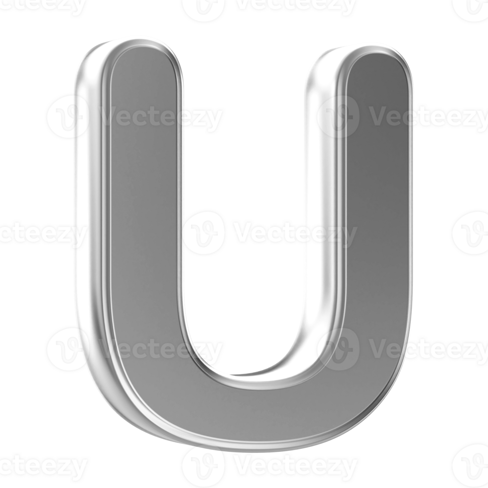 3D Font Letter U uppercase png