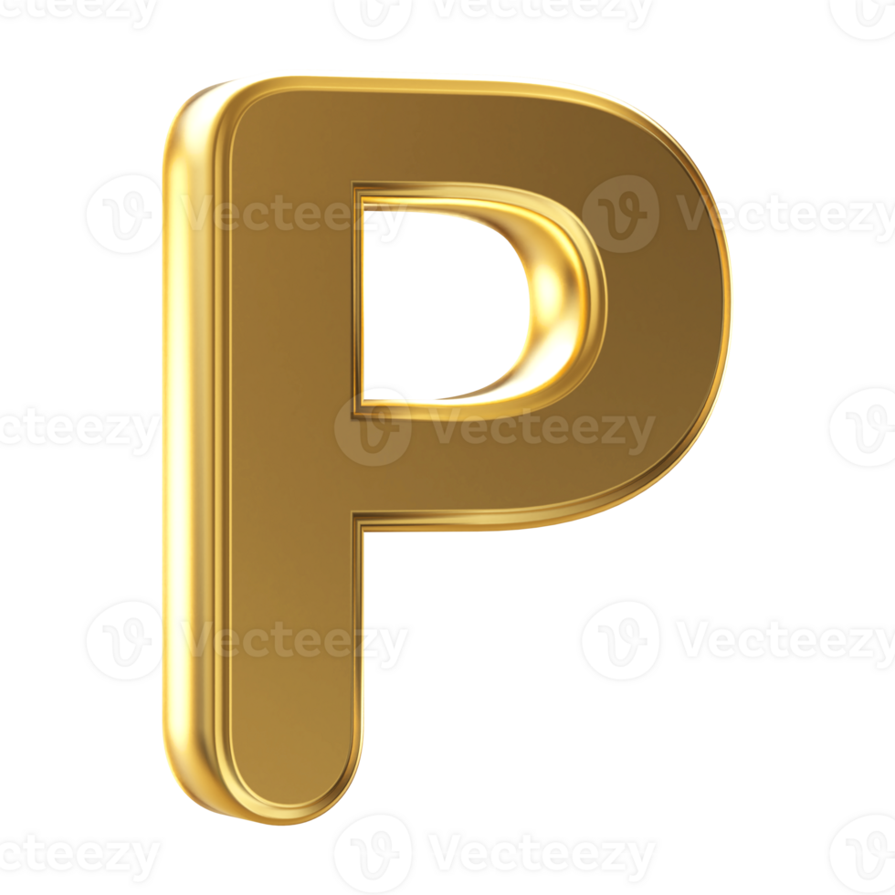 3D Font Letter P uppercase png