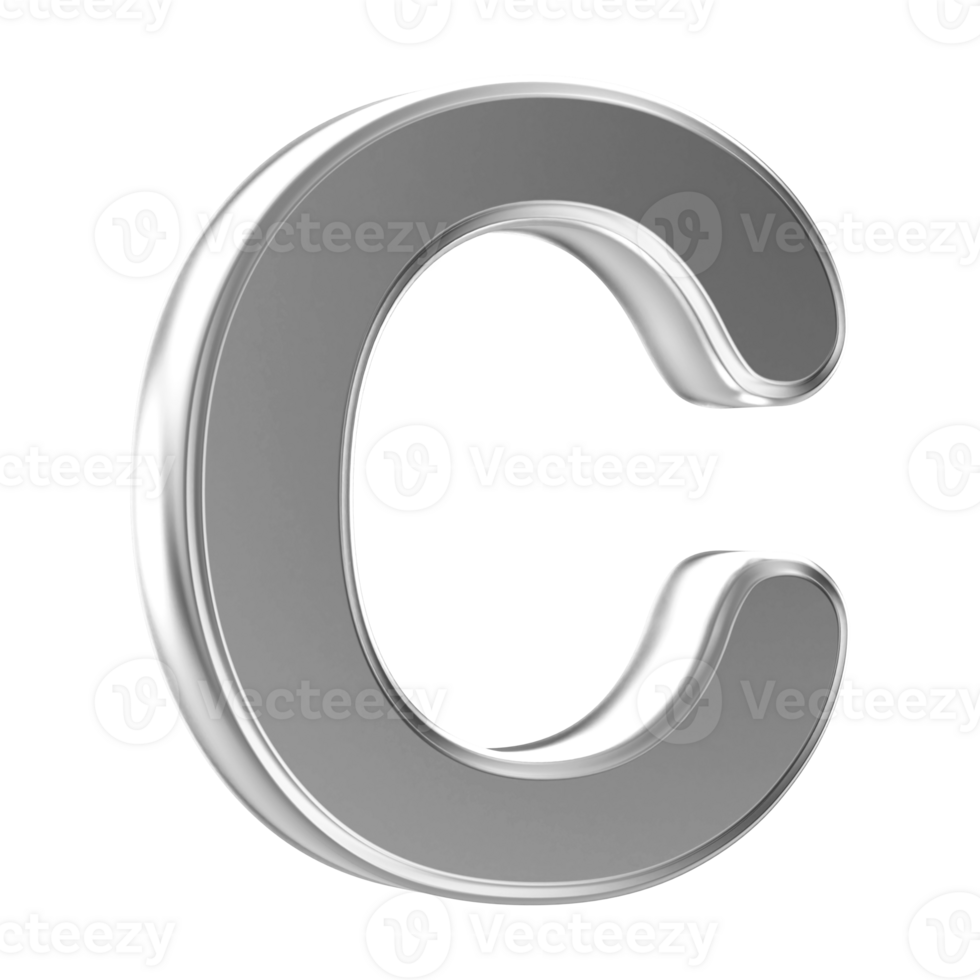 3D Font Letter C uppercase png