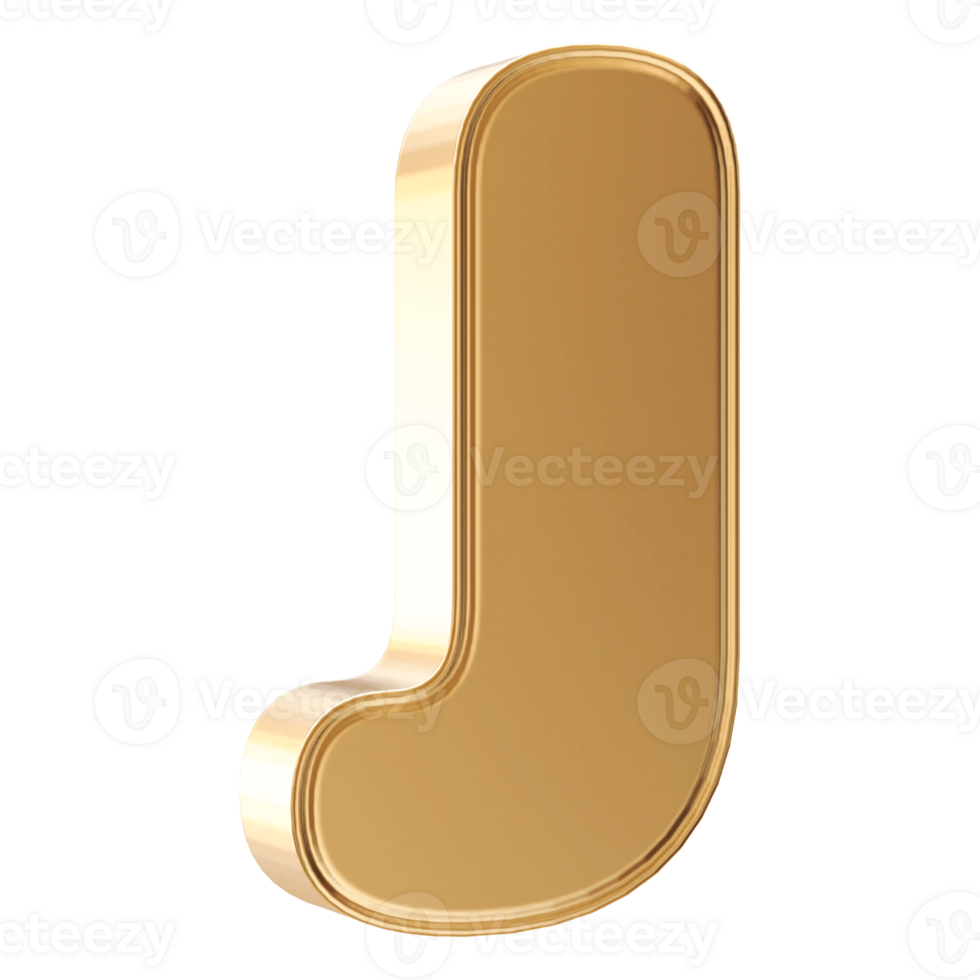 3D Font Letter J uppercase png