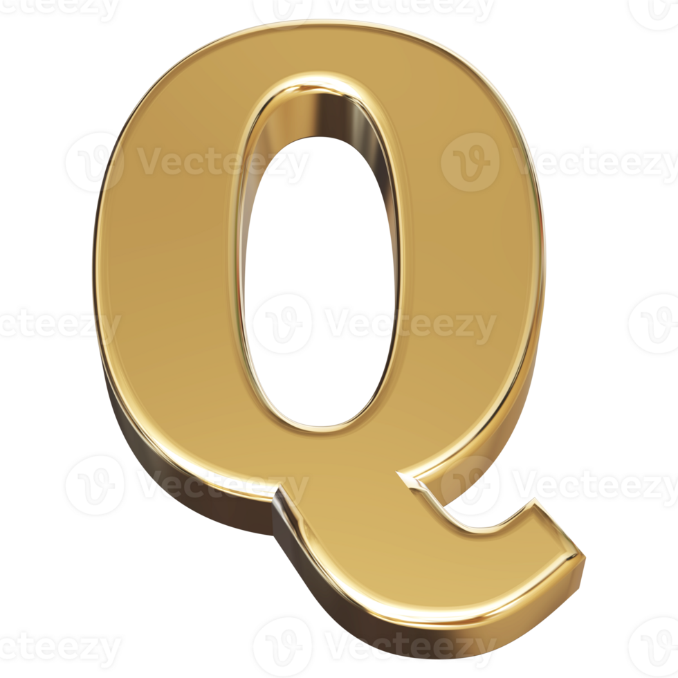 3D Font Letter Q uppercase png