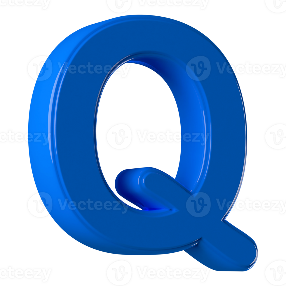 3D Font Letter Q uppercase png