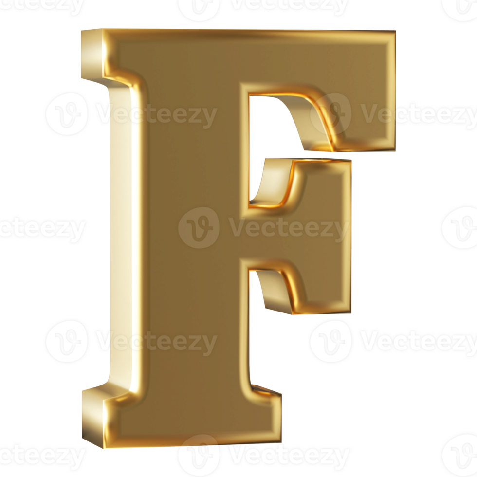 3D Font Letter F uppercase png