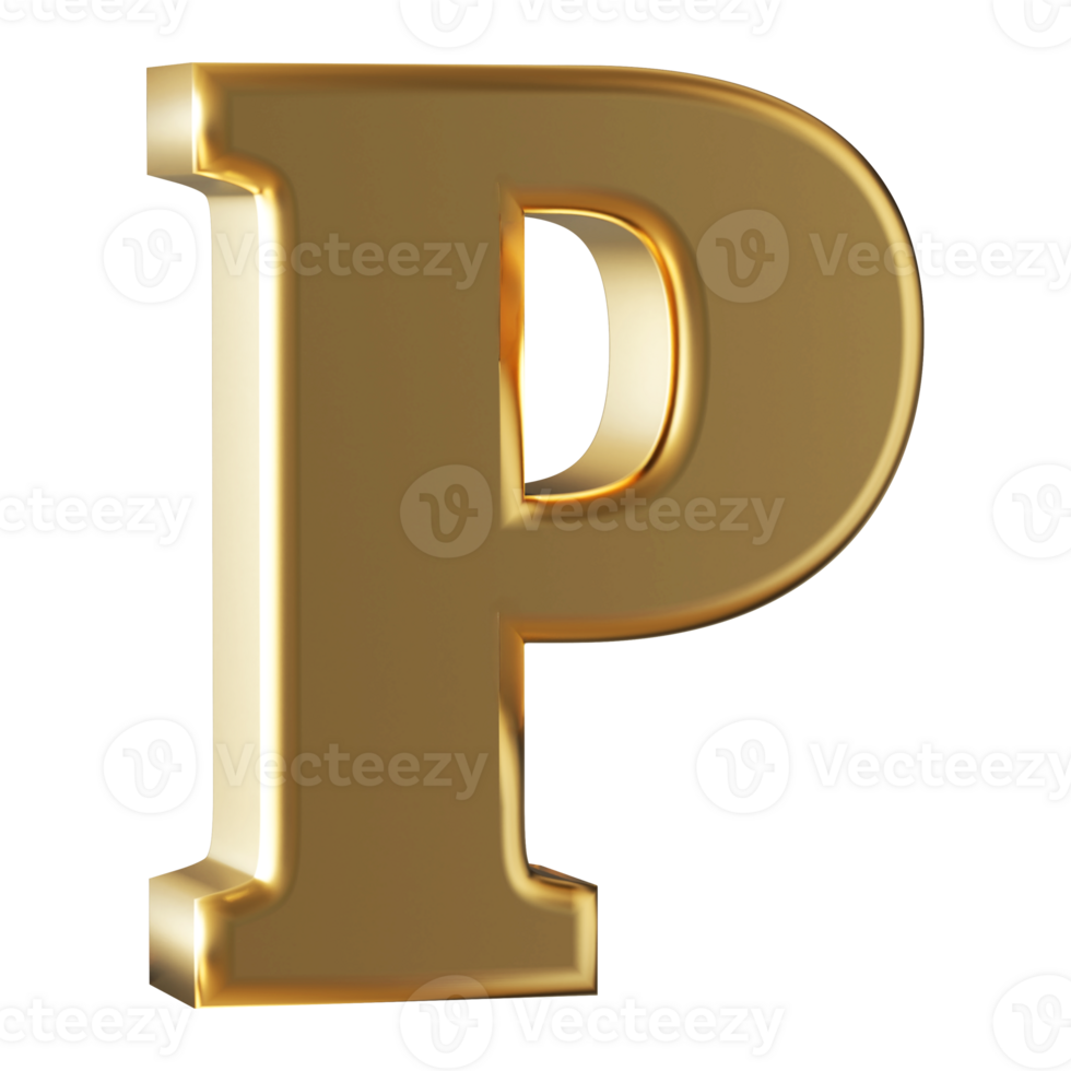 3D Font Letter P uppercase png