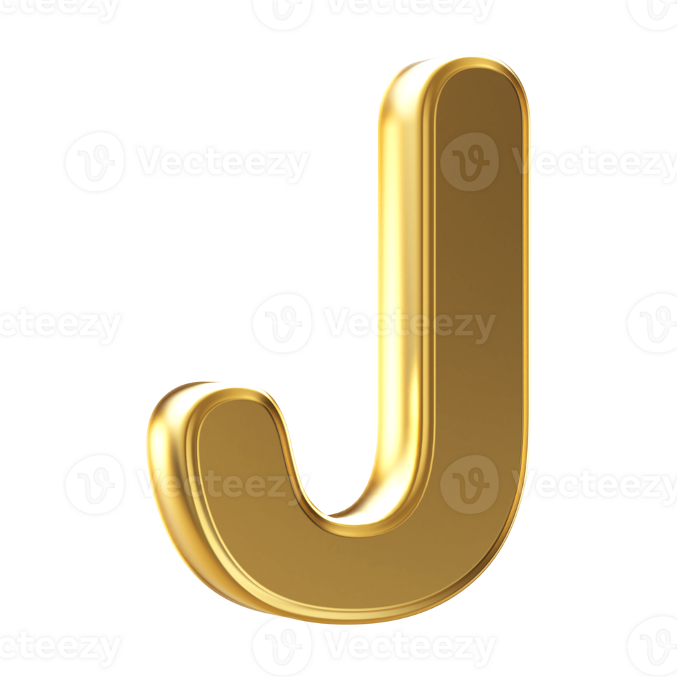 3D Font Letter J uppercase png
