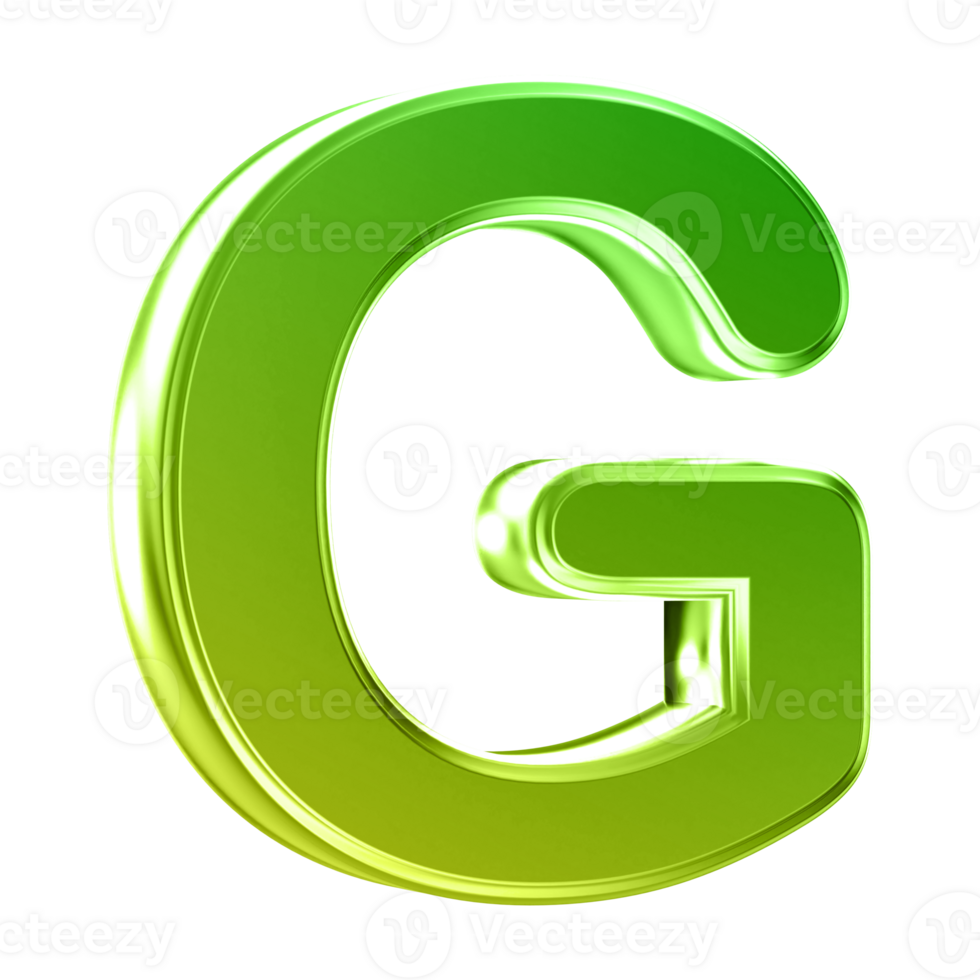 3D Font Letter G uppercase png