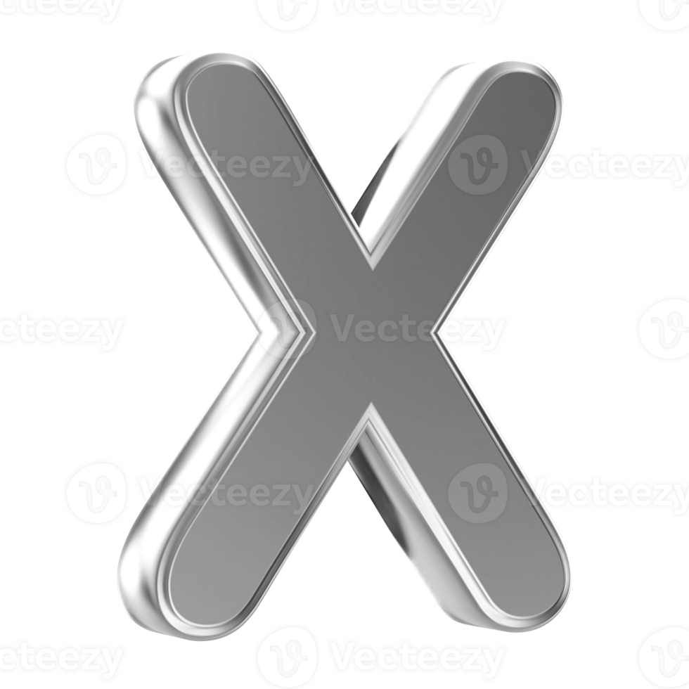 3D Font Letter X uppercase png