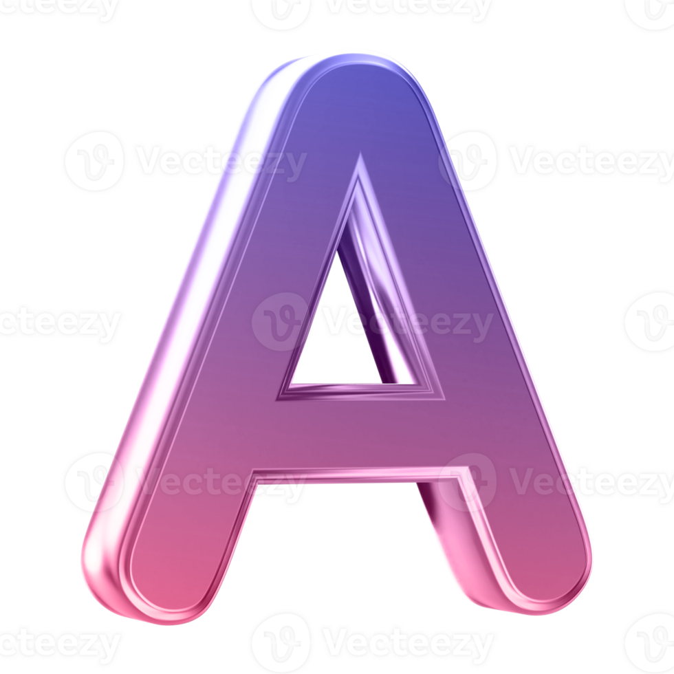 3D Font Letter A uppercase png