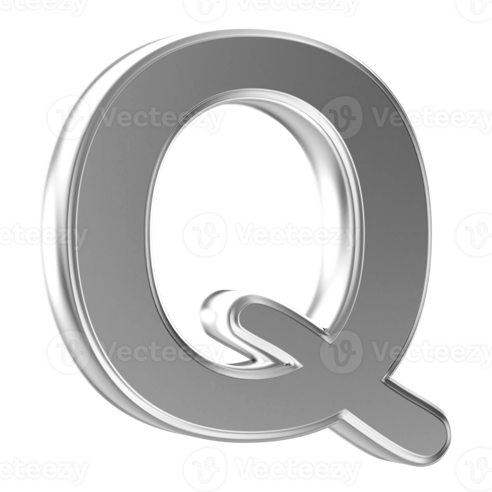 3D Font Letter Q uppercase png