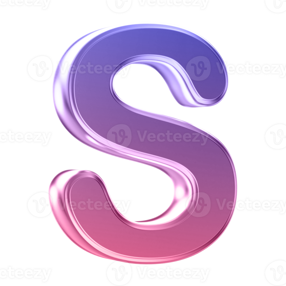 3D Font Letter S uppercase png