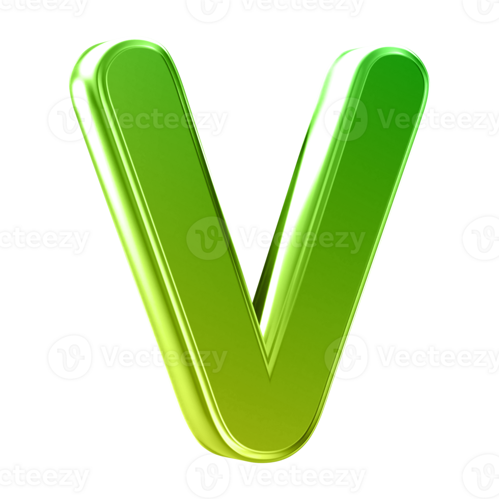 3D Font Letter V uppercase png