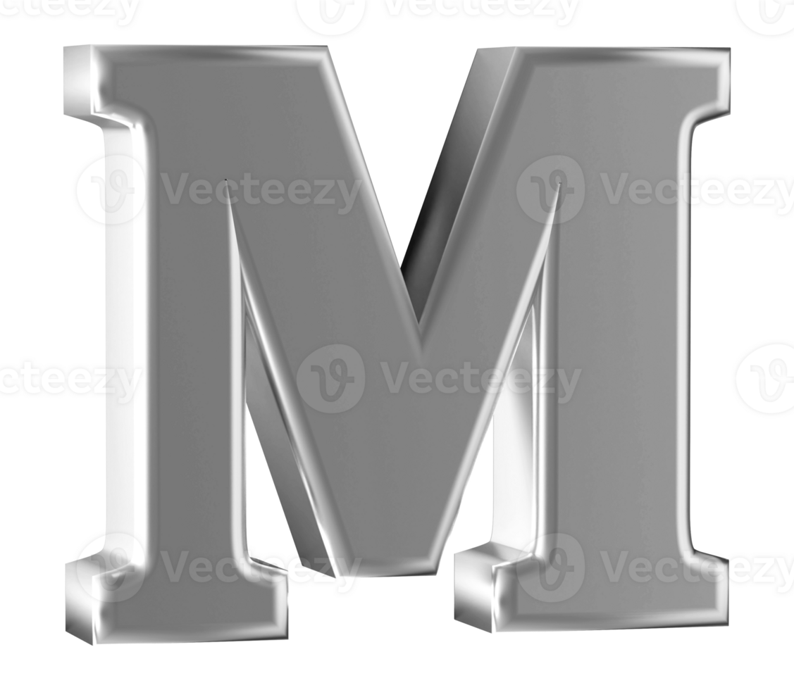 3D Font Letter M uppercase png