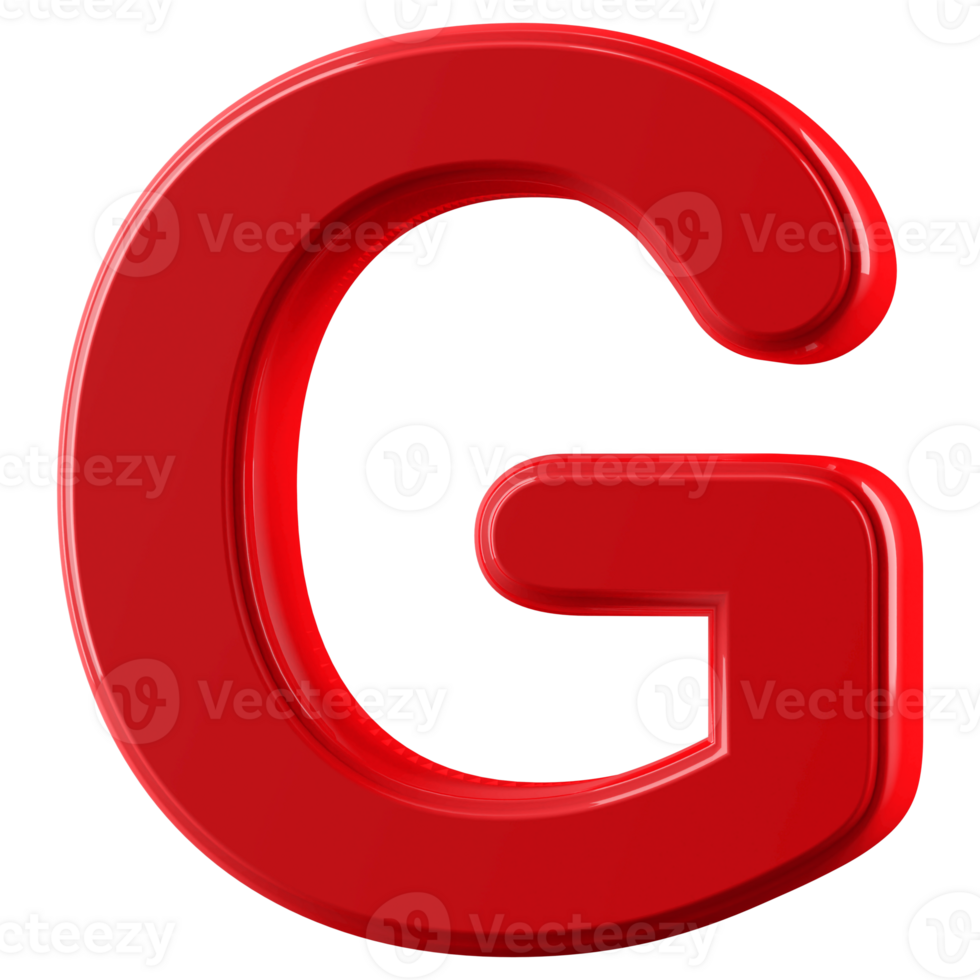 3D Font Letter G uppercase png