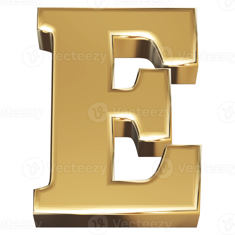 3D Font Letter E uppercase png
