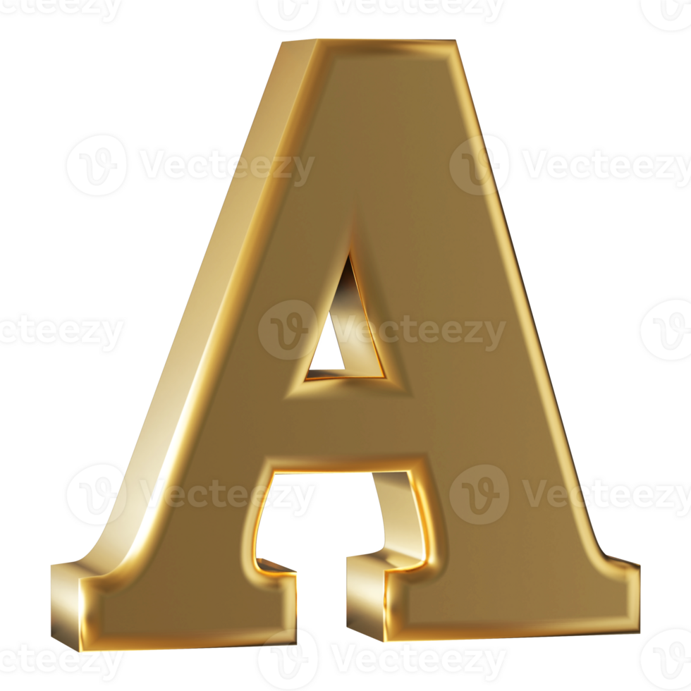 3D Font Letter A uppercase png