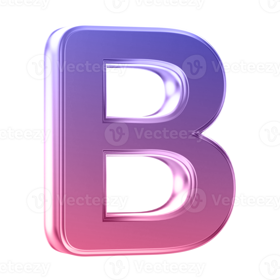 3D Font Letter B uppercase png