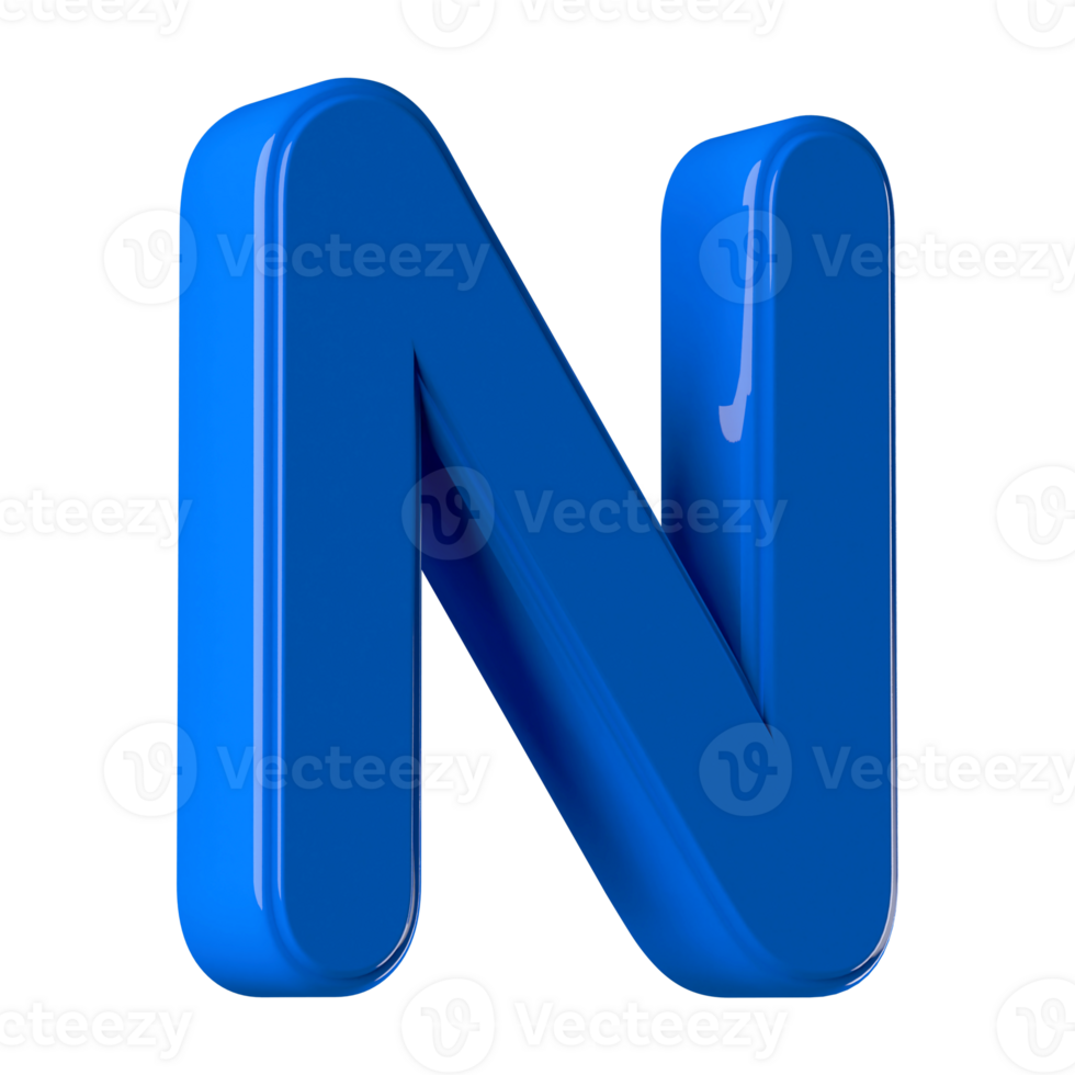 3D Font Letter N uppercase png