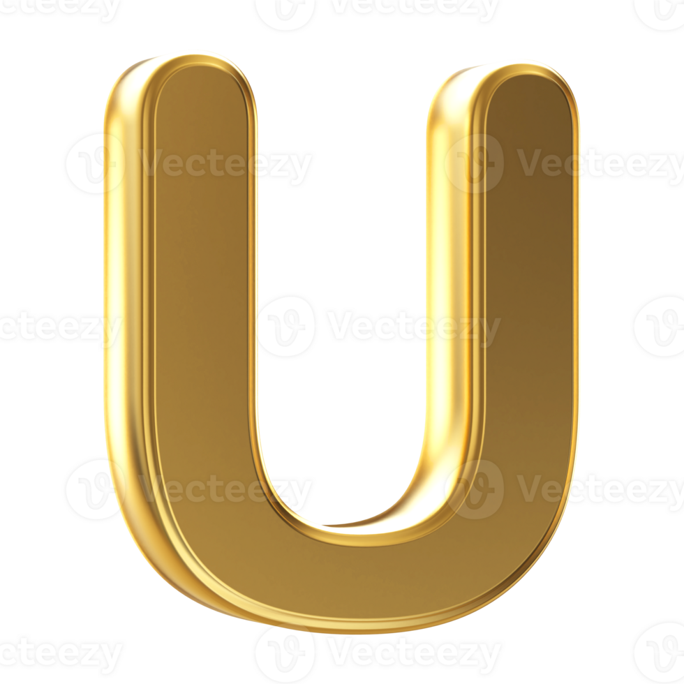 3D Font Letter U uppercase png
