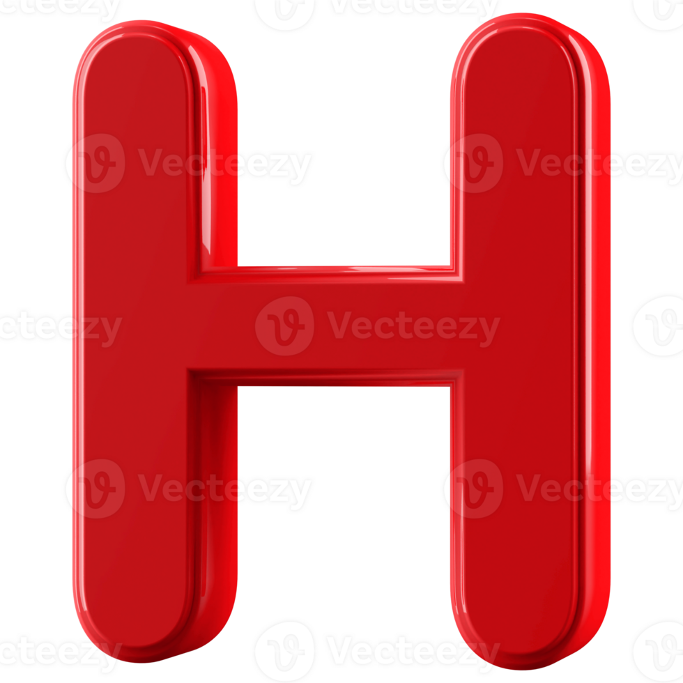 3D Font Letter H uppercase png