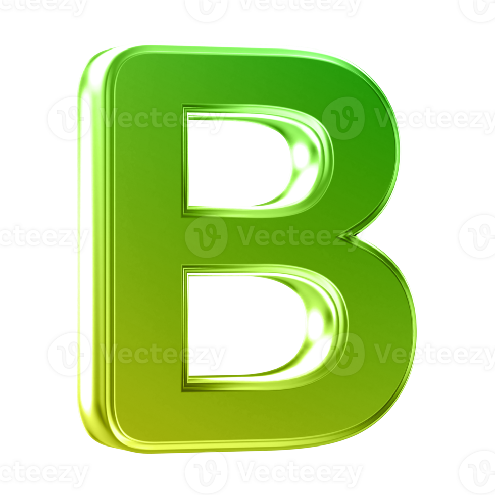 3D Font Letter B uppercase png