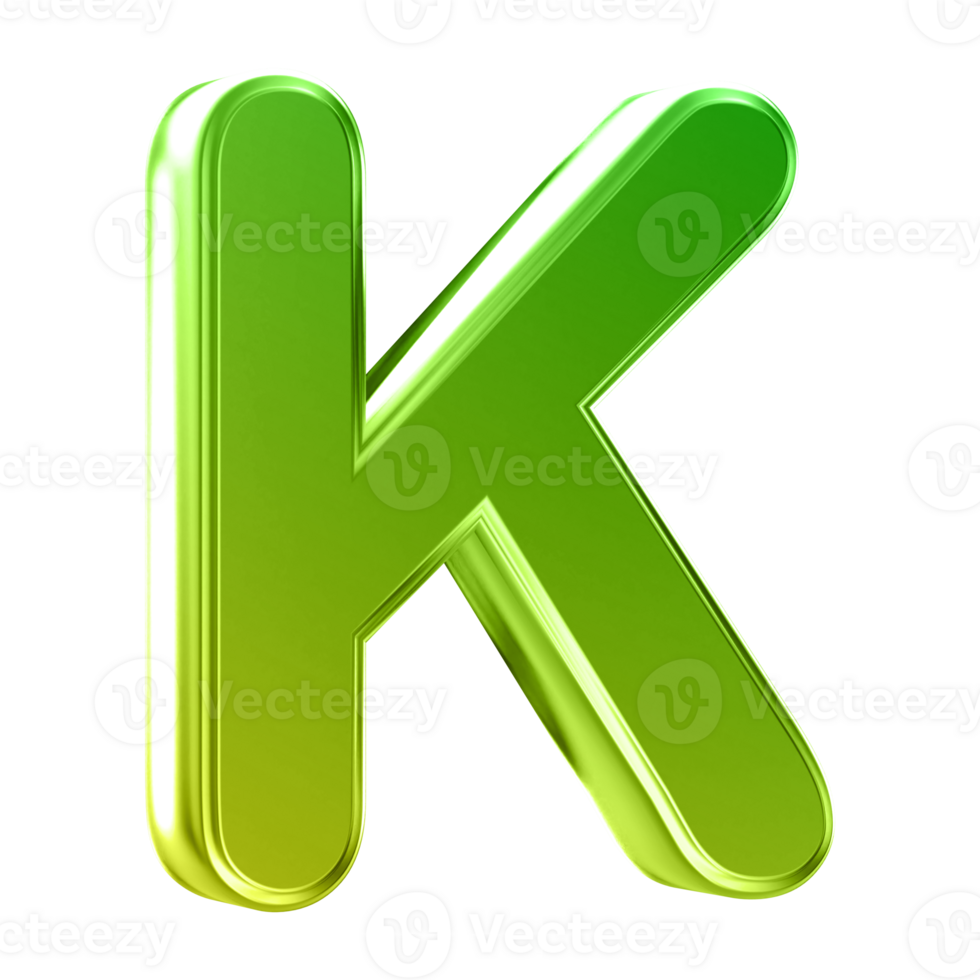 3D Font Letter K uppercase png