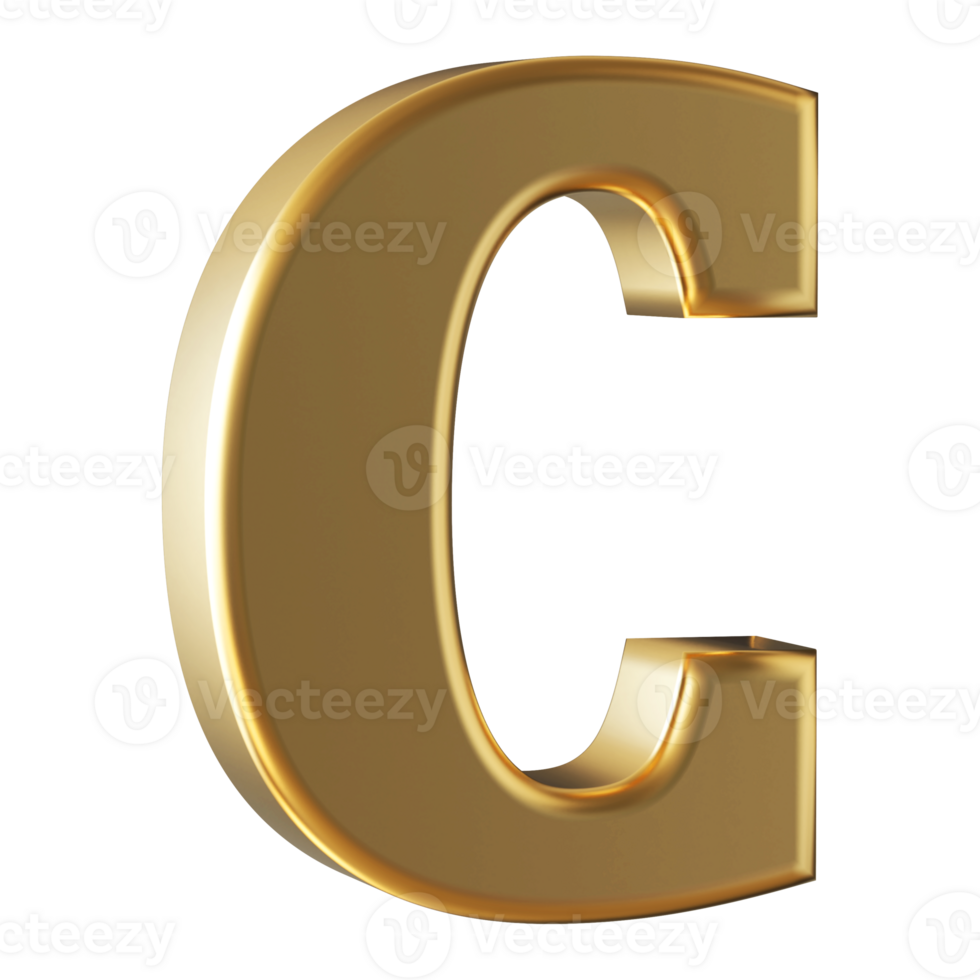 3D Font Letter C uppercase png