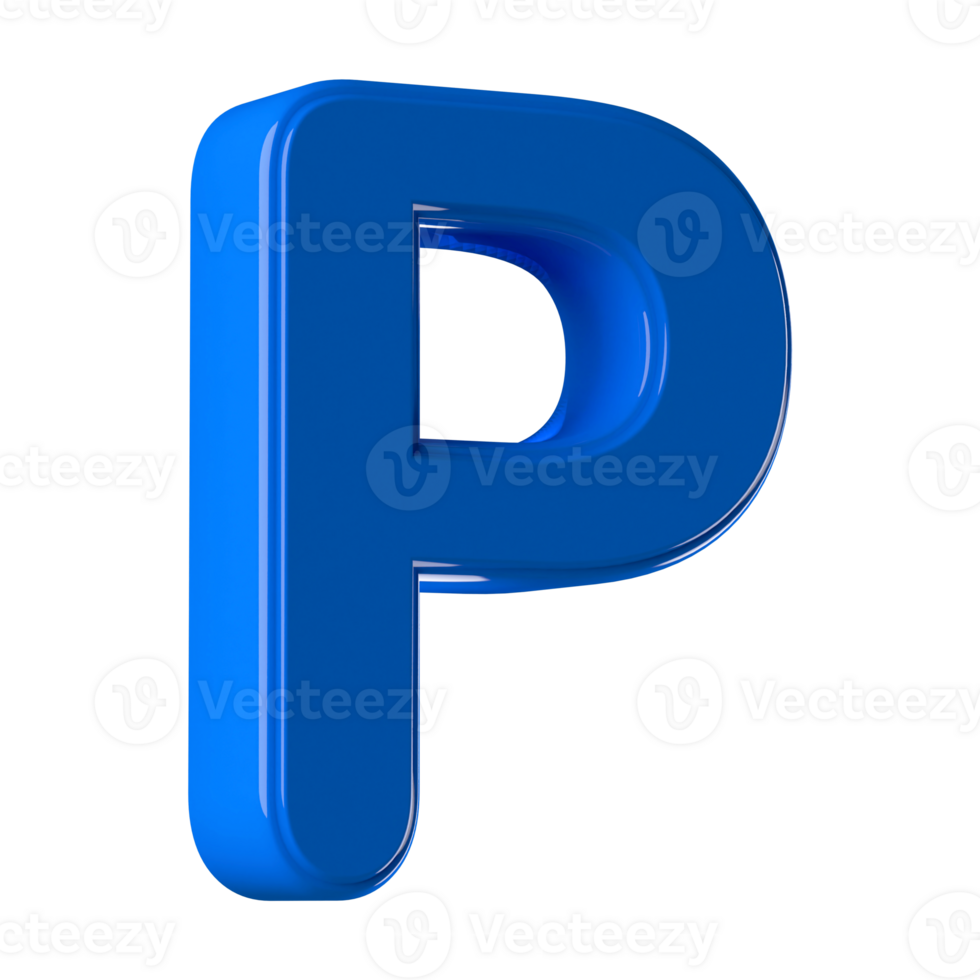 3D Font Letter P uppercase png