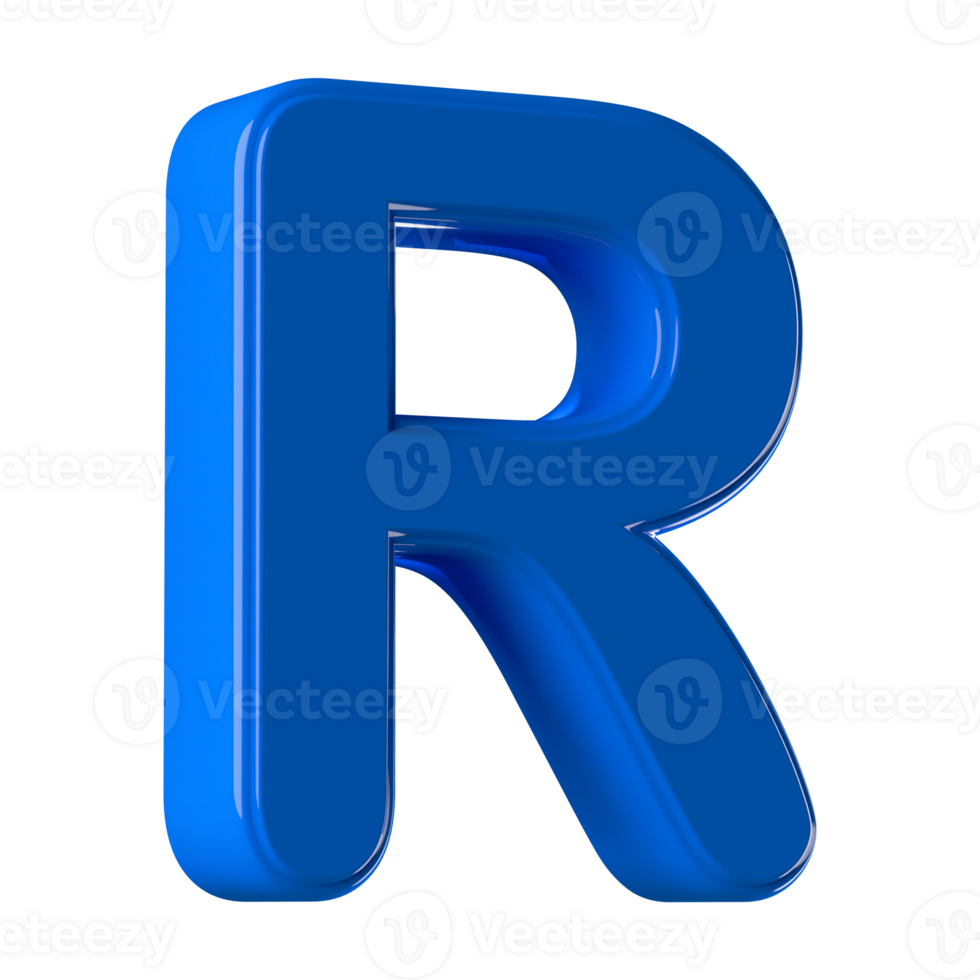 3D Font Letter R uppercase png