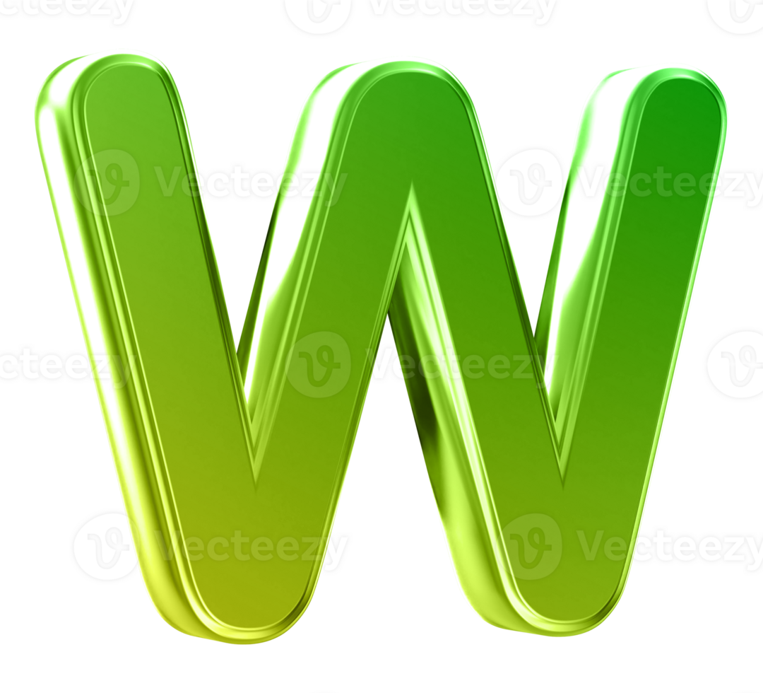 3D Font Letter W uppercase png
