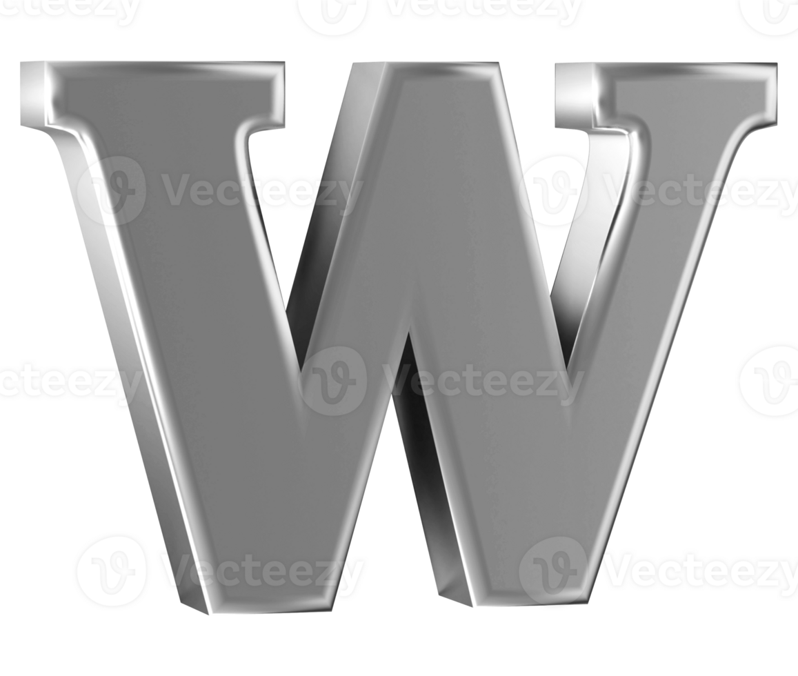 3D Font Letter W uppercase png