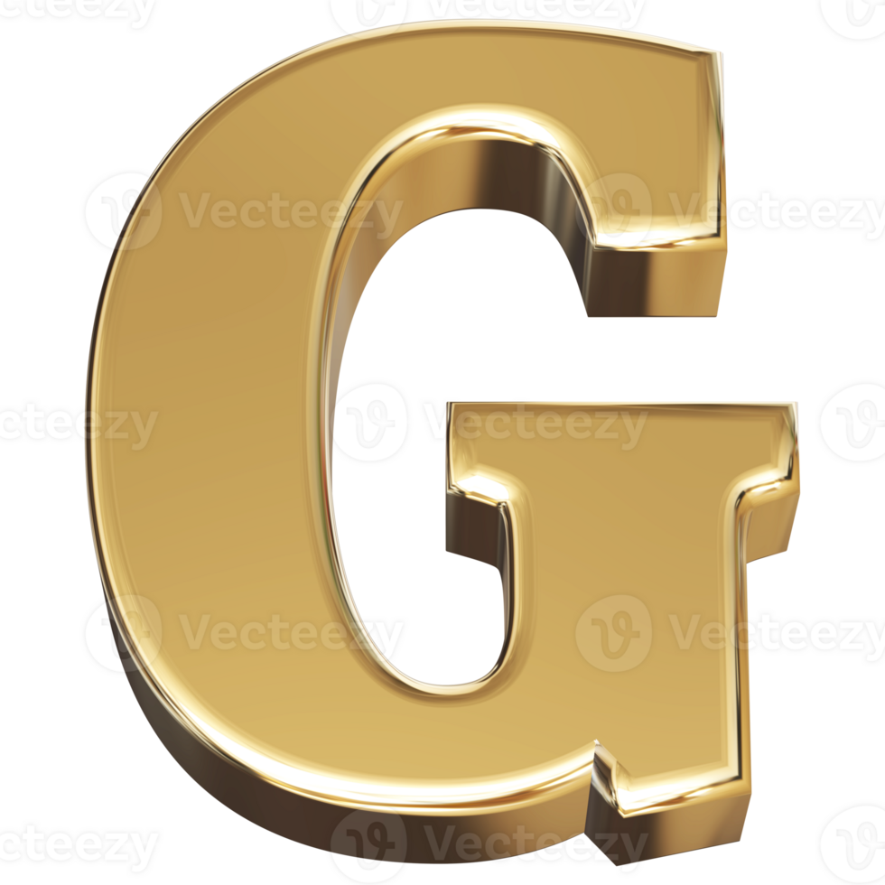 3D Font Letter G uppercase png