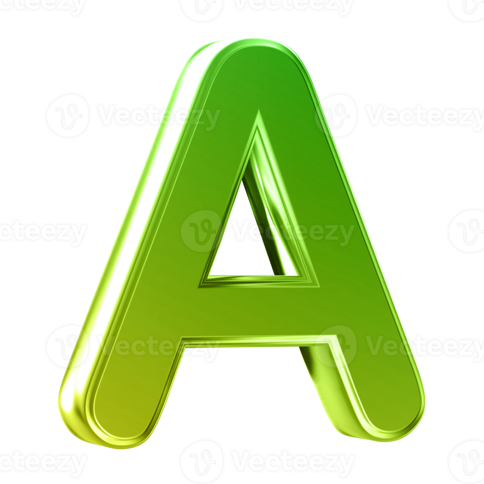 3D Font Letter A uppercase png