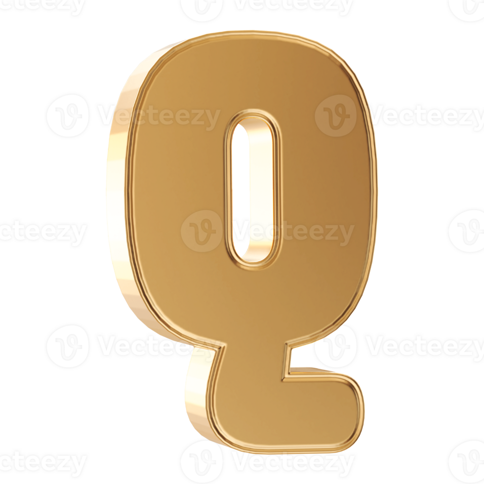 3D Font Letter Q uppercase png